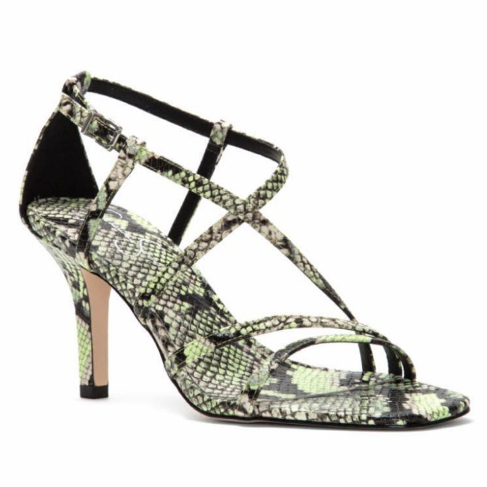 Jessica Simpson Omyra Lime Glitter Boa Sandal